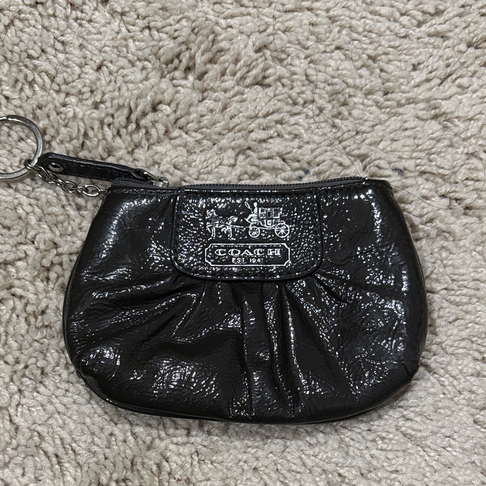 Coach Shiny Black Wristlet